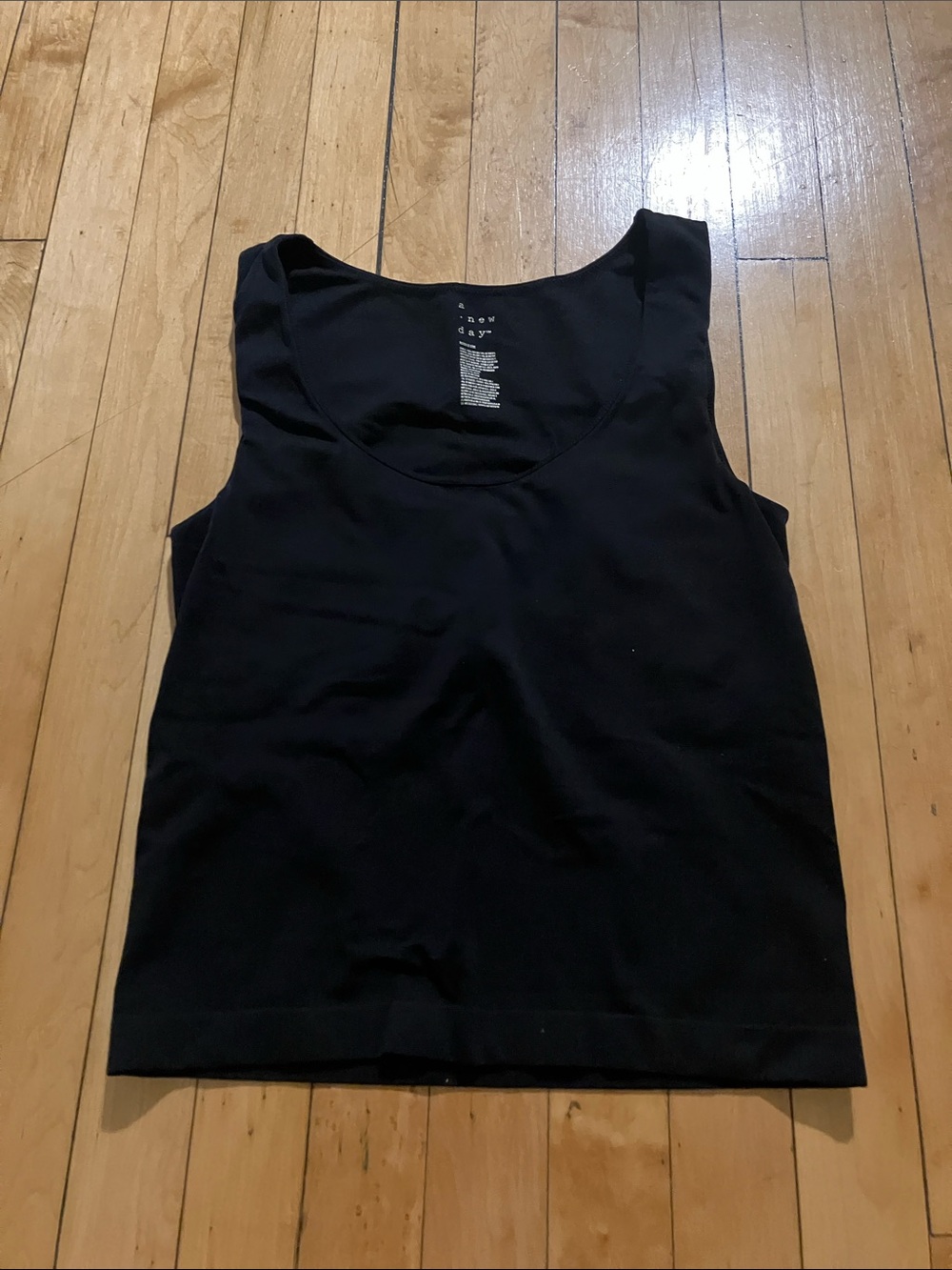 A new day Black Stretch Scoop Neck Tank Top Size Medium